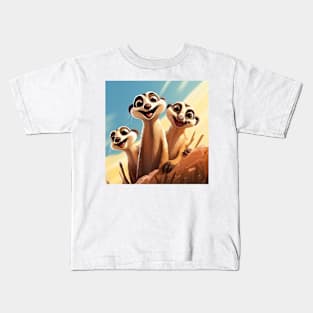 Cartoon Meerkats 2 Kids T-Shirt